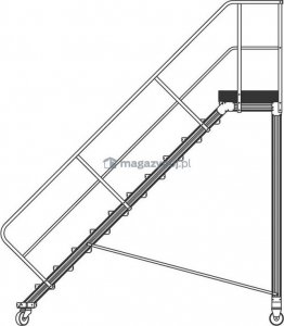 Lero Aluminiowy podest roboczy jezdny (wys. 123 cm, 5 stopni, 4 koła) 2