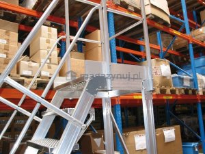 Lero Aluminiowy podest roboczy jezdny (wys. 147 cm, 6 stopni, 4 koła) 5