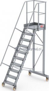 Lero Aluminiowy podest roboczy jezdny (wys. 245 cm, 10 stopni, 4 koła) 4