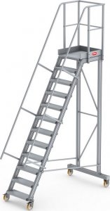 Lero Aluminiowy podest roboczy jezdny (wys. 294 cm, 12 stopni, 4 koła) 1