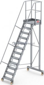 Lero Aluminiowy podest roboczy jezdny (wys. 294 cm, 12 stopni, 4 koła) 3