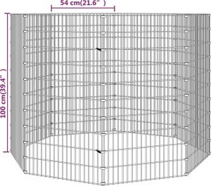 vidaXL vidaXL 8-panelowa klatka dla królika, 54x100 cm, galwanizowane żelazo 8
