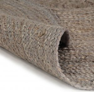 vidaXL vidaXL Ręcznie robiony dywan z juty, okrągły, 210 cm, szary 1