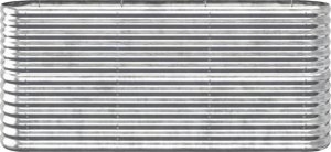 vidaXL vidaXL Donica ogrodowa, malowana proszkowo stal, 152x40x68 cm, srebrna 2
