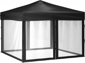 vidaXL vidaXL Składany namiot imprezowy ze ściankami, czarny, 3x3 m 2