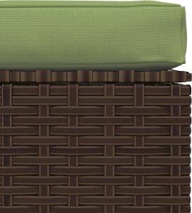 vidaXL vidaXL Podnóżek ogrodowy z poduszką, brązowy, 70x70x30 cm, polirattan 4