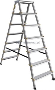 DRABEST Drabina aluminiowa, dwustronna, 7 stopni wytrzymałość: 125-150 kg (wytrzymałość 125 kg) 5