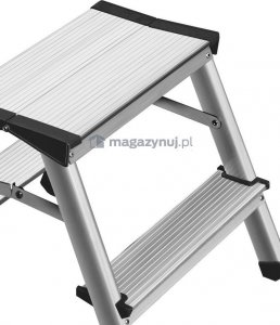 DRABEST Drabina aluminiowa, dwustronna, 8 stopni wytrzymałość: 125-150 kg (wytrzymałość 150 kg) 7