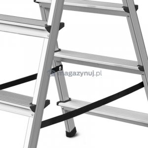 DRABEST Drabina aluminiowa, dwustronna, 8 stopni wytrzymałość: 125-150 kg (wytrzymałość 150 kg) 9
