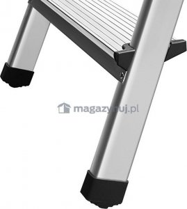 DRABEST Drabina aluminiowa, dwustronna, 4 stopnie wytrzymałość: 125-150 kg (wytrzymałość 125 kg) 5