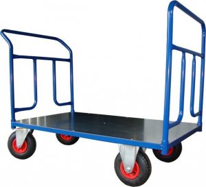 WiZ Wózek platformowy dwuburtowy, platforma z blachy. Wym. 1000x600mm (Ładowność: 250kg) 1