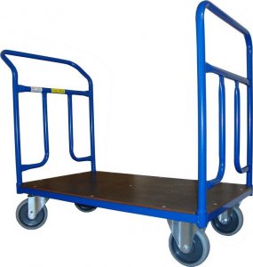 WiZ Wózek platformowy dwuburtowy, platforma z blachy. Wym. 1000x600mm (Ładowność: 300kg) 1