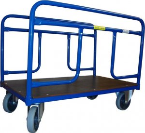 WiZ Wózek platformowy dwuburtowy z poręczami na dłuższym boku. Wym. 1000x600mm (Ładowność: 300kg) 1