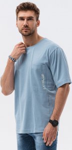 Ombre T-shirt męski bawełniany OVERSIZE - niebieski S1628 M 1