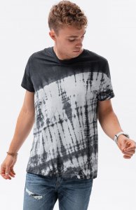 Ombre T-shirt męski bawełniany TIE DIY - grafitowy S1617 S 1