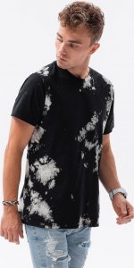 Ombre T-shirt męski bawełniany TIE DIY - czarny S1626 S 1