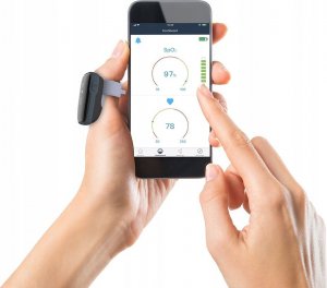 Pulsoksymetr Wellue Monitor snu, oddechu. Pulsoksymetr. Alarm. App OxyLink 5