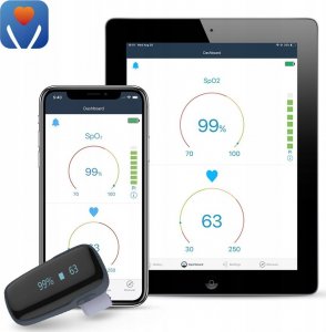 Pulsoksymetr Wellue Monitor snu, oddechu. Pulsoksymetr. Alarm. App OxyLink 7