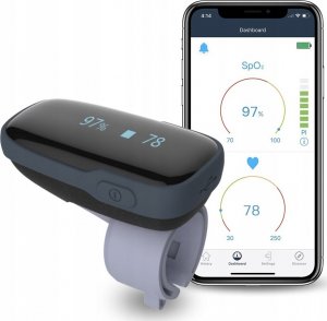 Pulsoksymetr Wellue Monitor snu, oddechu. Pulsoksymetr. Alarm. App OxyLink 8