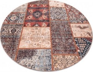 Dywany Łuszczów Dywan ANTIKA ancient rust, koło nowoczesny patchwork, grecki do prania - terakota, koło 160 cm 1