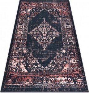 Dywany Łuszczów Dywan ANTIKA 120 tek, nowoczesny ornament, do prania - czarny / terakota, 120x170 cm 1