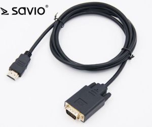 Kabel Savio HDMI - D-Sub (VGA) 1.8m czarny (SAVKABELCL-103) 1