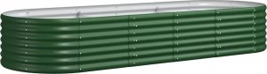 vidaXL Donica ogrodowa, malowana proszkowo stal, 224x80x36 cm, zielona 2