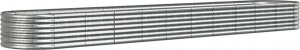 vidaXL Donica ogrodowa, malowana proszkowo stal, 440x80x36 cm, srebrna 2