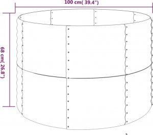 vidaXL Donica ogrodowa, malowana proszkowo stal, 100x100x68 cm 4