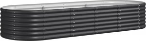 vidaXL Donica ogrodowa, malowana proszkowo stal, 224x80x36 cm antracyt 2