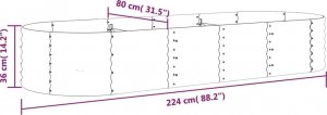 vidaXL Donica ogrodowa, malowana proszkowo stal, 224x80x36 cm antracyt 6