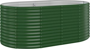 vidaXL Donica ogrodowa, malowana proszkowo stal, 175x100x68 cm zielona 2