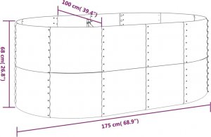 vidaXL Donica ogrodowa, malowana proszkowo stal, 175x100x68 cm zielona 6