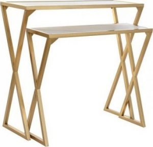 DKD Home Decor Konsola DKD Home Decor Złoty Metal Biały Marmur (82 x 30 x 74 cm) (2 Sztuk) 1