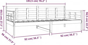 vidaXL vidaXL Łóżko dzienne, lite drewno sosnowe, 90x190 cm 11
