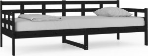 vidaXL vidaXL Łóżko dzienne, czarne, lite drewno sosnowe, 80x200 cm 2