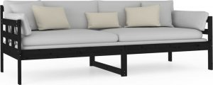 vidaXL vidaXL Łóżko dzienne, czarne, lite drewno sosnowe, 80x200 cm 5