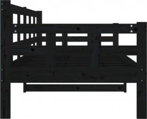 vidaXL vidaXL Łóżko dzienne, czarne, lite drewno sosnowe, 80x200 cm 9