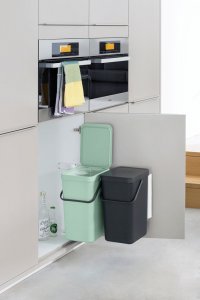 Kosz na śmieci Brabantia Kosz szafkowy Sort&Go 2x16l Jade Green/ Grey 214462 2