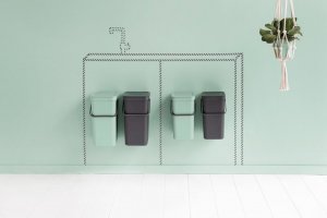 Kosz na śmieci Brabantia Kosz szafkowy Sort&Go 2x16l Jade Green/ Grey 214462 4