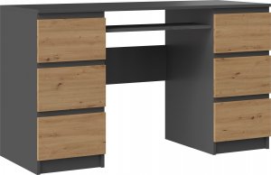 Biurko Topeshop Kuba Antracytowe 130 cm x 51 cm 2