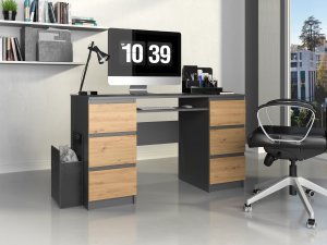 Biurko Topeshop Kuba Antracytowe 130 cm x 51 cm 3