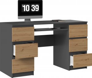 Biurko Topeshop Kuba Antracytowe 130 cm x 51 cm 4