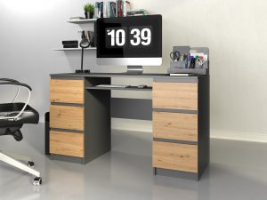 Biurko Topeshop Kuba Antracytowe 130 cm x 51 cm 5