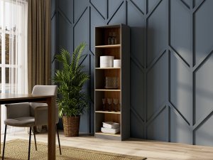 Topeshop REGAŁ R50 KSIĄŻKI SEGREGATORY BIURO ANTRACYT DĄB ARTISAN 2