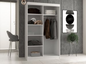 Topeshop Szafa przesuwna Iga 120 CM drzwi 2 lustra biel (IGA 120 LUS BI) 4