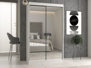 Topeshop Szafa przesuwna Iga 120 CM drzwi 2 lustra biel (IGA 120 LUS BI) 5