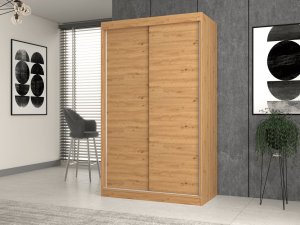 Topeshop Szafa przesuwna Iga 120 CM drzwi przesuwne półki dąb Artisan (IGA 120 ART B KPL) 2