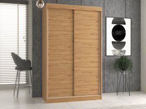 Topeshop Szafa przesuwna Iga 120 CM drzwi przesuwne półki dąb Artisan (IGA 120 ART B KPL) 3