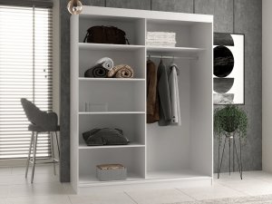 Topeshop SZAFA PRZESUWNA IGA 160 CM DRZWI PRZESUWNE PÓŁKI DĄB ARTISAN 3